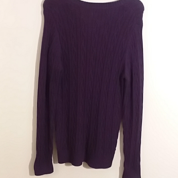 B008 Croft and Barrow purple pullover sweater - Picture 2 of 6
